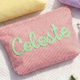 Personalized Seersucker Makeup & Travel Pouch