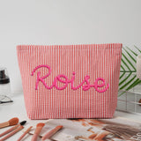 Personalized Seersucker Makeup & Travel Pouch