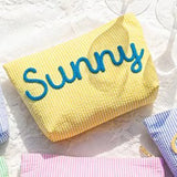 Personalized Seersucker Makeup & Travel Pouch
