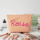 Personalized Seersucker Makeup & Travel Pouch