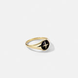 Black North Star Signet Ring