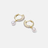 Gemma Crystal Pearl Hoops