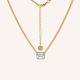 James Emerald Cut Crystal Necklace