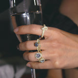 Knotted Moissanite Pavé Gold Vermeil Ring