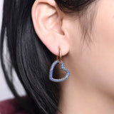 CZ Heart Hoop Earrings
