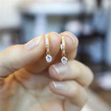 Gold CZ Drop Earrings