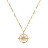 Zircon Shell Flower Pendant Necklace