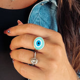 BWC Blue Evil Eye Ring