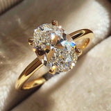 Sterling Silver Oval Zircon Ring