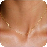 Sideways Initial Choker Necklace
