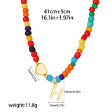 Beaded Initial Heart Necklace