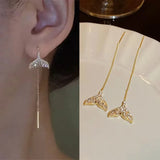 Black Tassel Drop Earrings