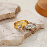 Cubic Zirconia Teardrop Stacking Ring