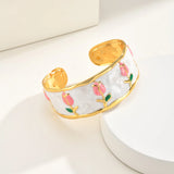 Enamel Tulip Cuff Bracelet