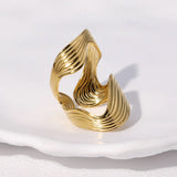 Layered Circle Hollow Open Ring
