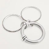Silver Three-Layer Stackable Ring