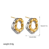 Two-Tone Bilayer Geometric Stud Earrings