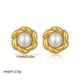 Pearl Flower Stud Earrings