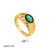 Oval Natural Stone Waterproof Ring