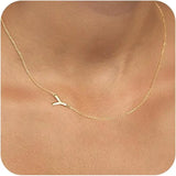 Sideways Initial Choker Necklace