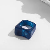 Colorful Acrylic Resin Ring Set