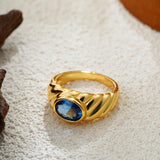 Oval Natural Stone Waterproof Ring