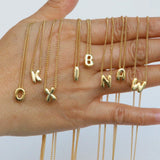 Petite Bubble Initial Charm Necklace