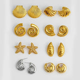 Vintage Conch Shell Drop Earrings