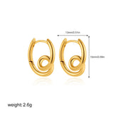 Gold Round Spiral Hoop Earrings