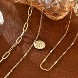 Gold Paperclip Layered Necklace
