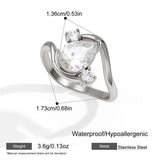 Geometric CZ Zircon Adjustable Chunky Ring
