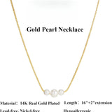 Triple Pearl Pendant Necklace