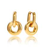 Two-Tone Bilayer Geometric Stud Earrings