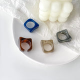 Colorful Acrylic Resin Ring Set