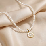 White Enamel CZ Star Necklace