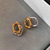 Two-Tone Bilayer Geometric Stud Earrings