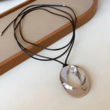 Horseshoe Pendant Leather Necklace