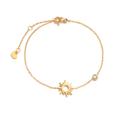 Birthstone CZ Cross Chain Bracelet