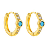 Green Beaded Circle Hoop Earrings