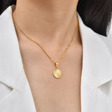 Round Disc Handmade Animal Snake Pendant Necklace, Women's Stainless Steel Delicate New Jewelry Tarnish Free
