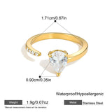 Geometric Zircon Rhinestone Open Ring
