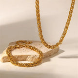 18K Gold-Plated Chain Necklace & Bracelet Set