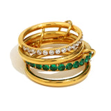 Green Cubic Zirconia Multi-Layer Ring