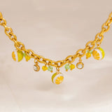 Lemon Charm Gold Chain Bracelet