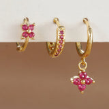 Gemma Floral Crystal Earring Set
