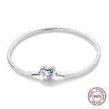 Sterling Silver Zirconia Charm Bracelet