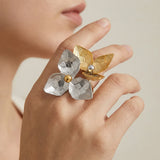 Metal Flower Adjustable Open Ring
