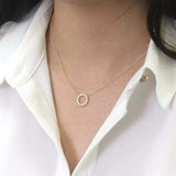 Crystal Circle Pendant Necklace Collection