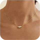 Triple Pearl Pendant Necklace
