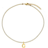 Pavé Initial Tennis Necklace